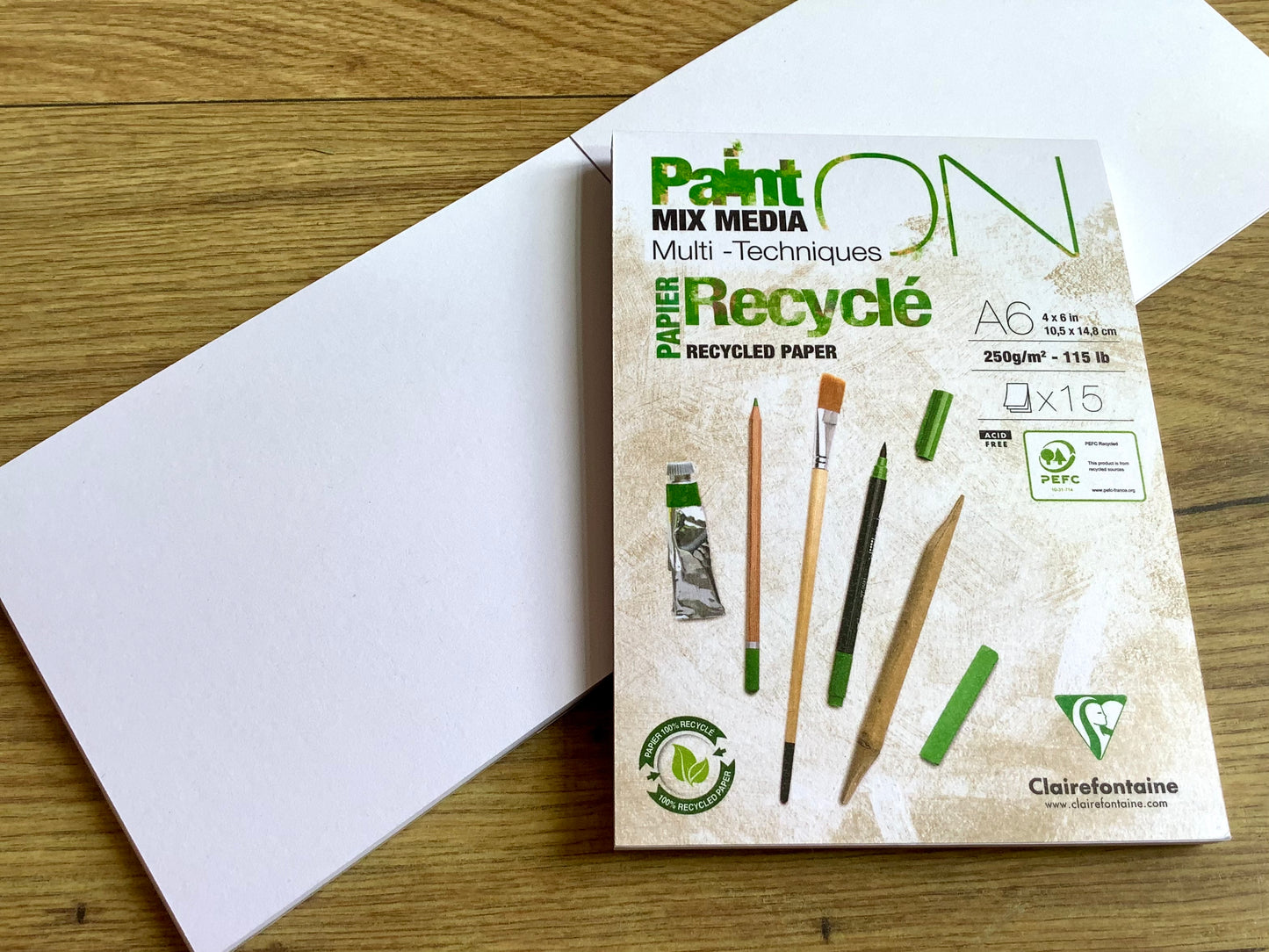 Zeichenblock A6 250g 15Bl PaintOn RC - Polly Paper - Umweltfreundliche Schreibwaren