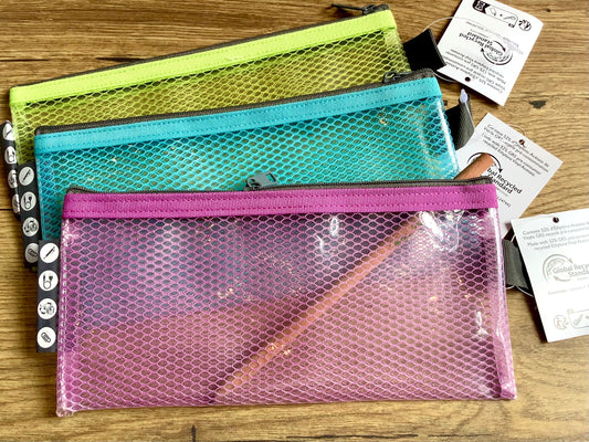 Reißverschlusstasche transparent farbig RC° - Polly Paper - Umweltfreundliche Schreibwaren