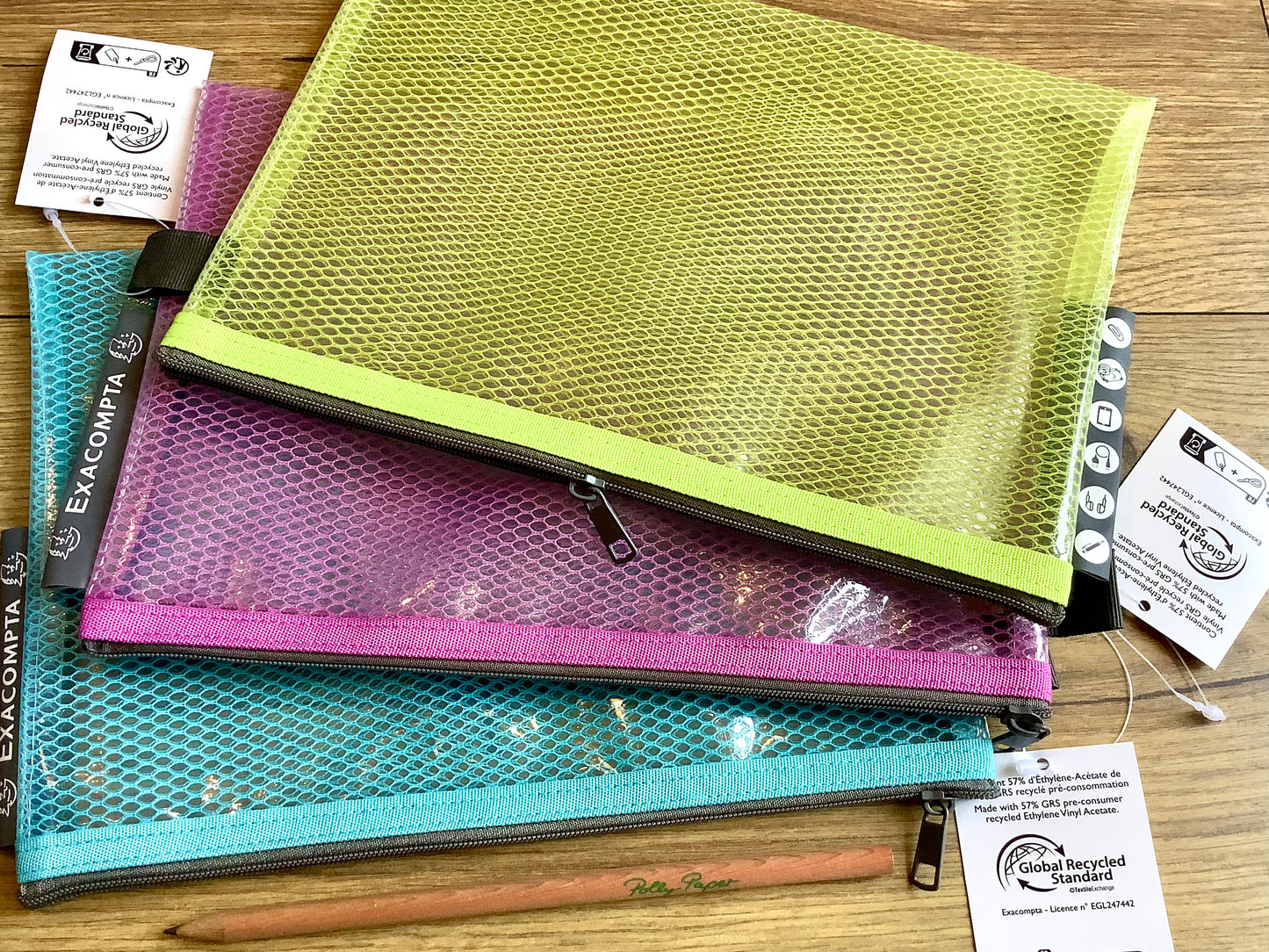 Reißverschlusstasche transparent farbig RC° - Polly Paper - Umweltfreundliche Schreibwaren