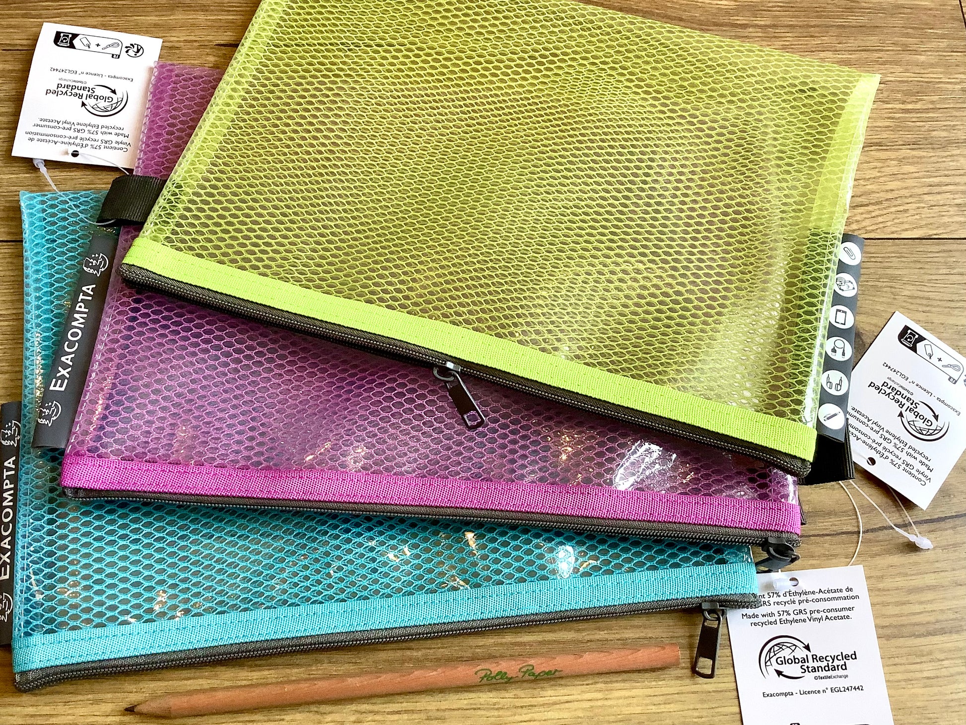 Reißverschlusstasche transparent farbig RC° - Polly Paper - Umweltfreundliche Schreibwaren