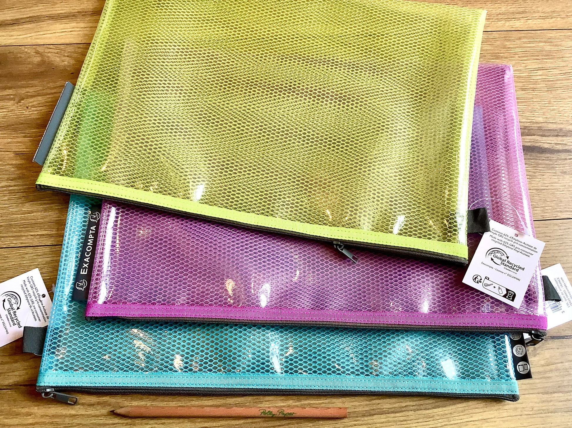 Reißverschlusstasche transparent farbig RC° - Polly Paper - Umweltfreundliche Schreibwaren