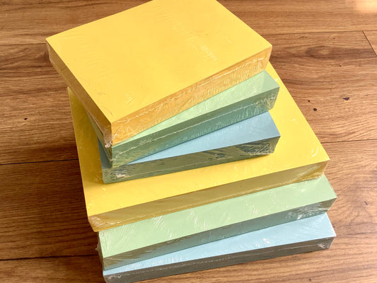 100 unlinierte Karteikarten in gelb, grün und blau, 180g - erhältlich bei Polly Paper - Umweltfreundlicher Schulbedarf in Berlin-Mitte