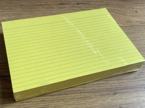 Karteikarten liniert gelb 100Bl recycelt - Polly Paper Schreibwaren