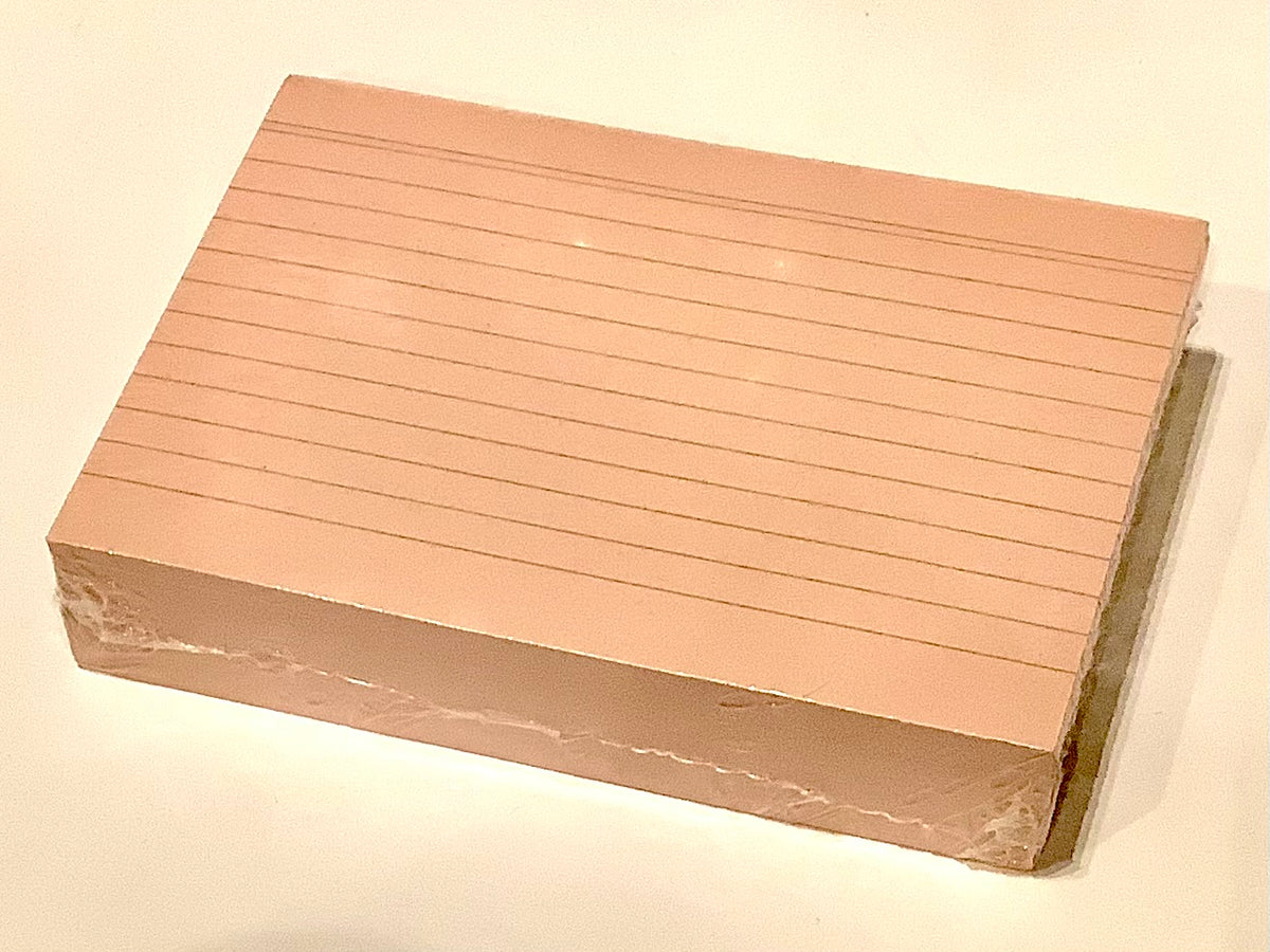 Packung mit 100 Karteikarten liniert altrosa , eingeschweißt in Folie. Bürobedarf Polly Paper in Berlin-Mitte