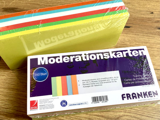 Moderationskarten 10x20cm 250Bl. 6 Farben - Polly Paper - Umweltfreundliche Schreibwaren in Berlin