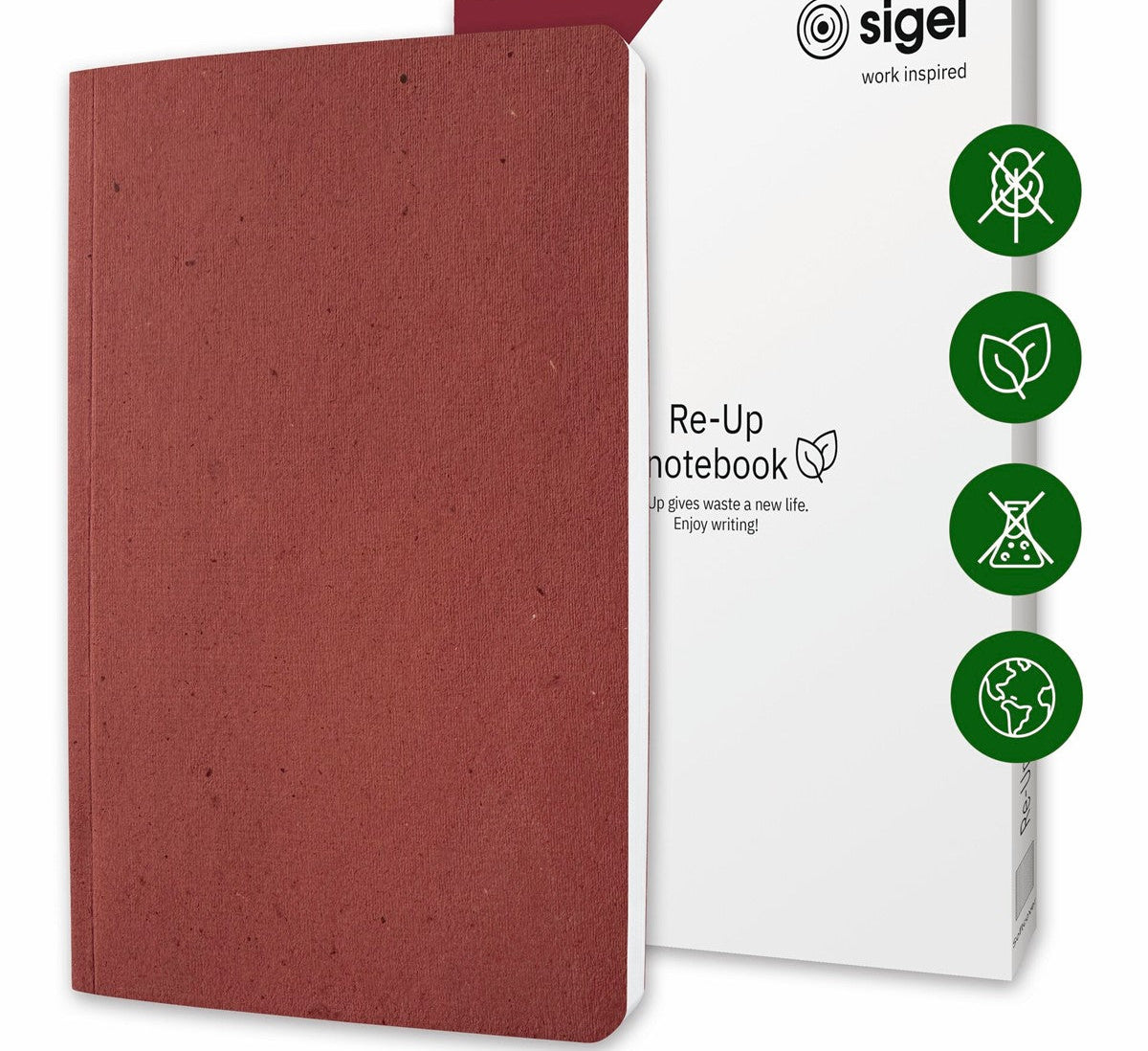 Notizbuch A5 gebunden Sigel Re-Upcycling vegan°