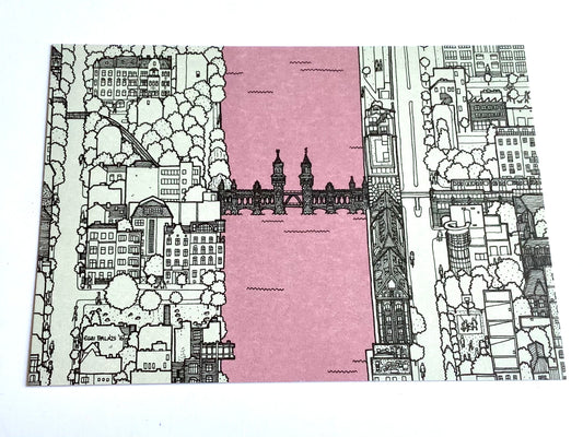 Postkarte Urban Berlin Oberbaumbrücke
