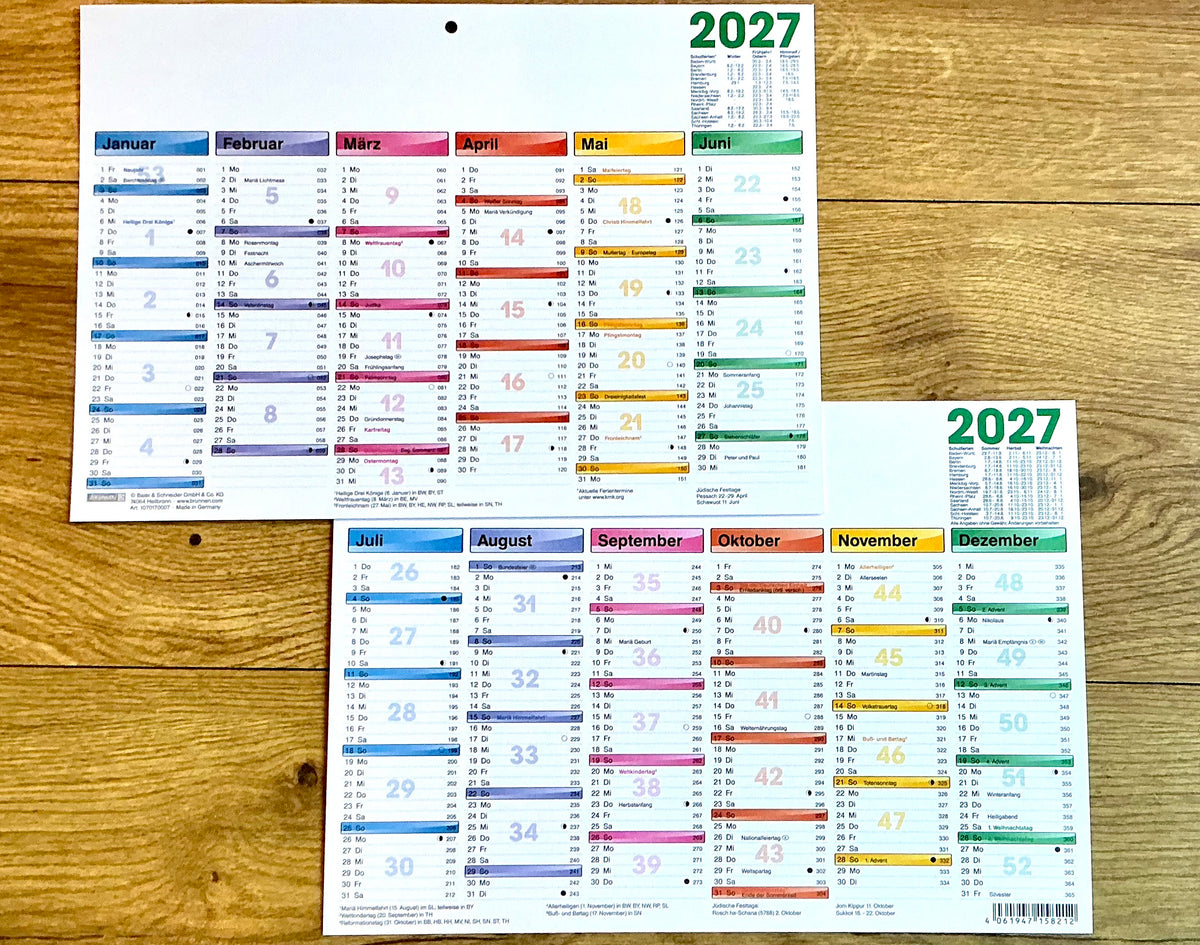 Tafelkalender A4 Brunnen 6M pro Seite 2027