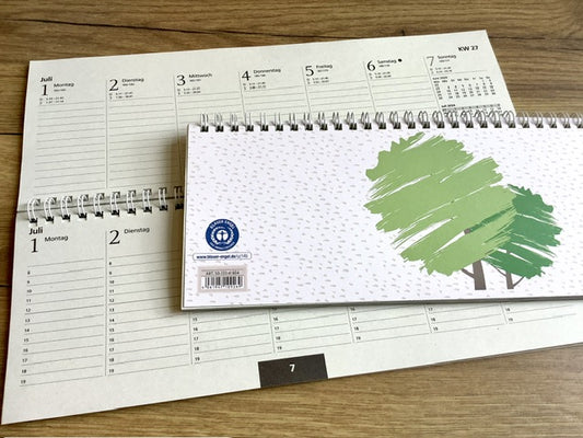 Tischkalender quer RC Grüner Baum 1W/2S 2025 (!)