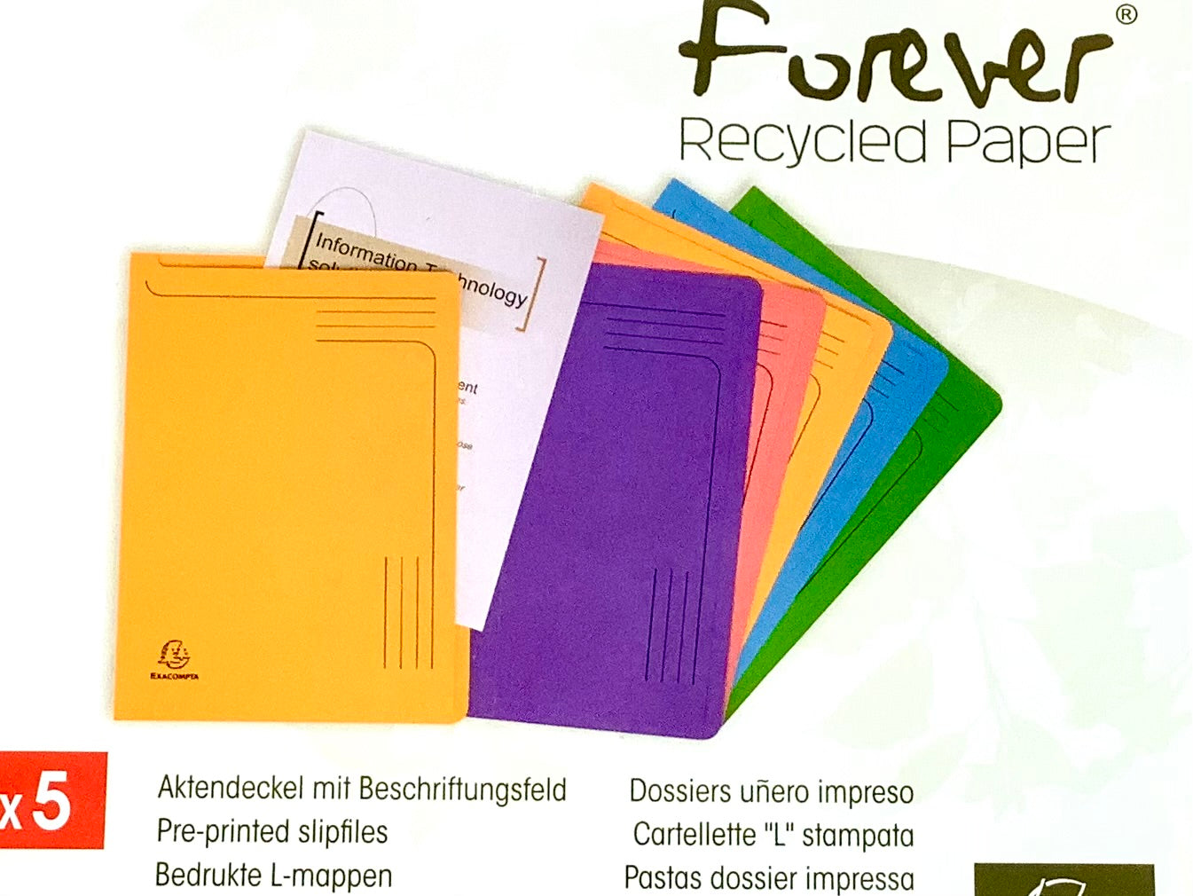 Aktenmappen 5 Farben Forever° - Polly Paper - Umweltfreundliche Schreibwaren