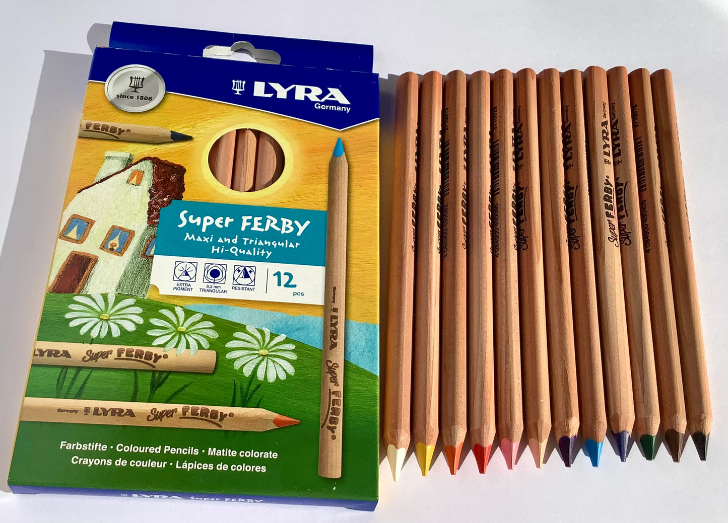 Buntstifte von Lyra: SuperFerby in 12 Farben, natur (unlackiert) - bei Polly Paper, Umweltfreundliche Schreibwaren in Berlin-Mitte