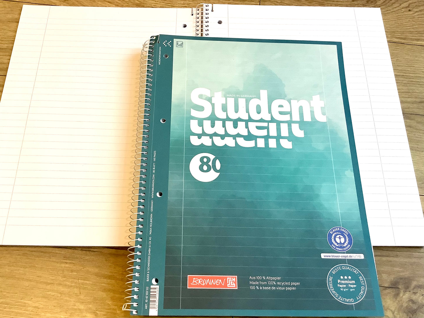 Collegeblock liniert 27 Premium 90g Student Brunnen RC 80Bl.