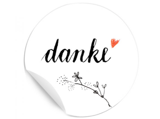 danke-Aufkleber rund