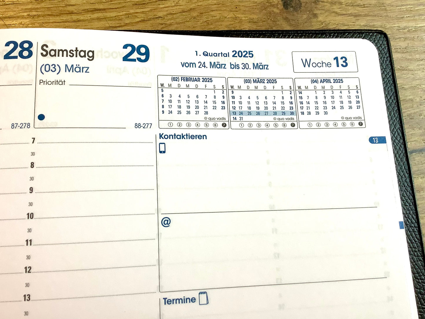 Wochenkalender Executif Einlage 16x16cm 2025 (!)