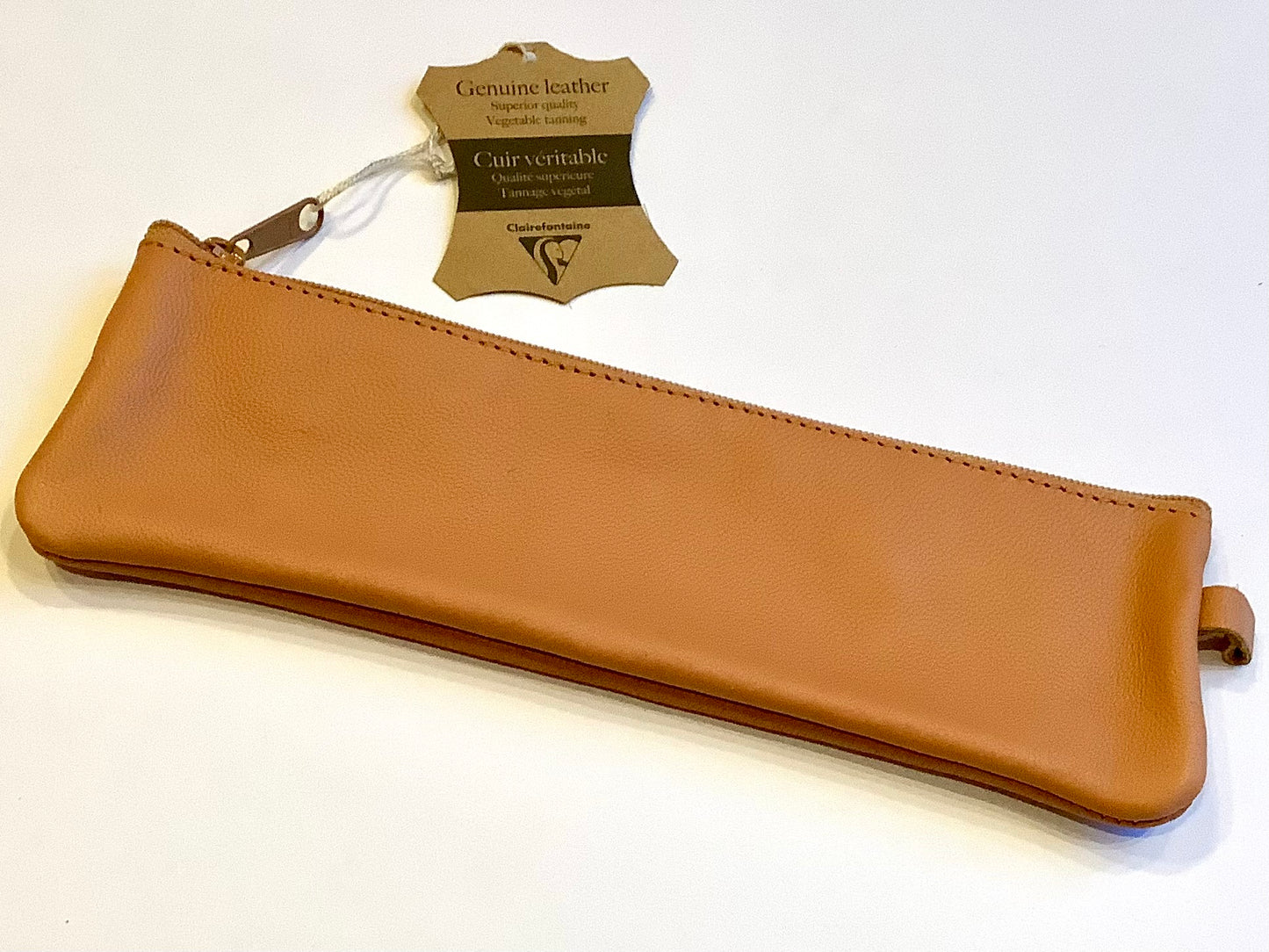 Stiftetasche Leder Clairefontaine natur vegetabil - Polly Paper - Umweltfreundliche Schreibwaren