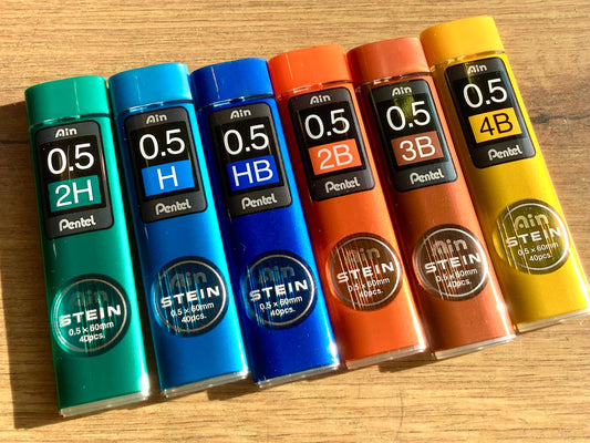 Feinminen 0,5mm 40 Pentel 40 Hi-Polymer Ain Stein° - Polly Paper - Umweltfreundliche Schreibwaren