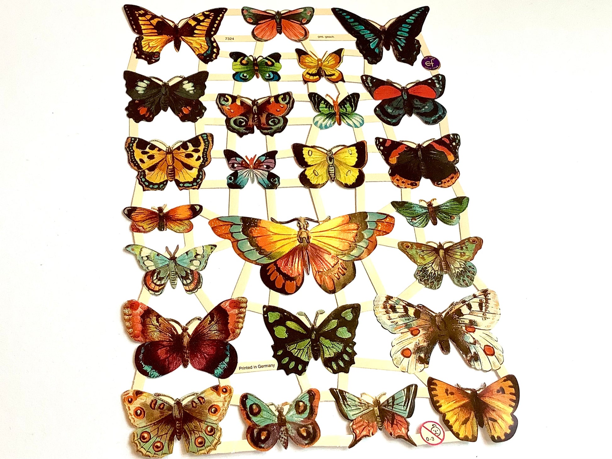 Glanzbilder Schmetterlinge 7324 nostalgisch - Polly Paper - Umweltfreundliche Schreibwaren