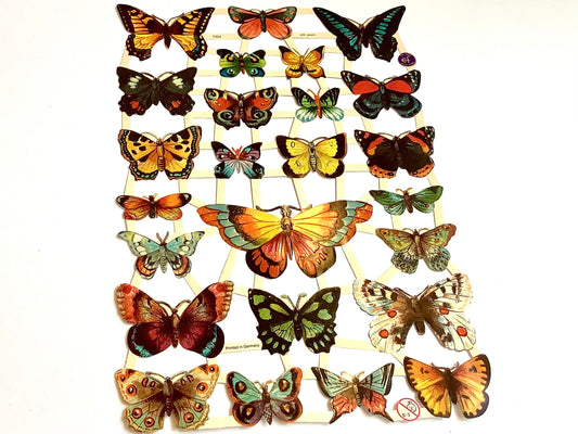 Glanzbilder Schmetterlinge 7324 nostalgisch - Polly Paper - Umweltfreundliche Schreibwaren