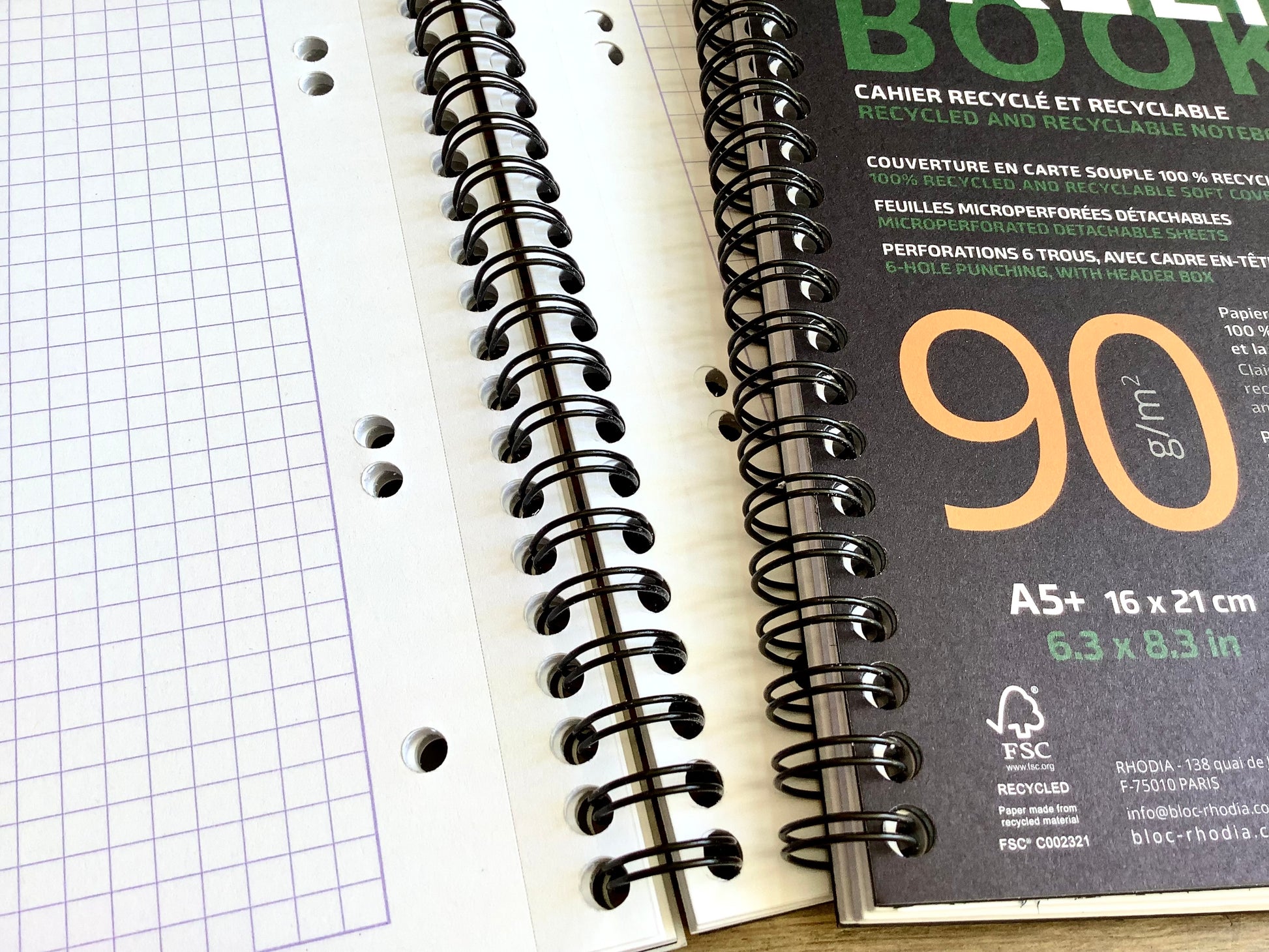 Greenbook A5+ kariert 90g 80Bl. - Polly Paper - Umweltfreundliche Schreibwaren