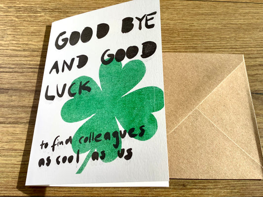Briefkarte Good bye good luck (SuperJuju) - Polly Paper - Umweltfreundliche Schreibwaren