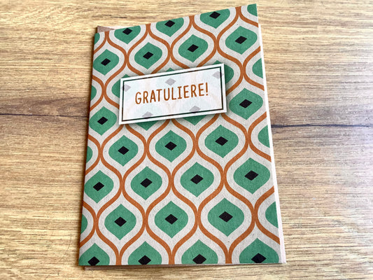 Briefkarte 10x14 Gratuliere (Retro)