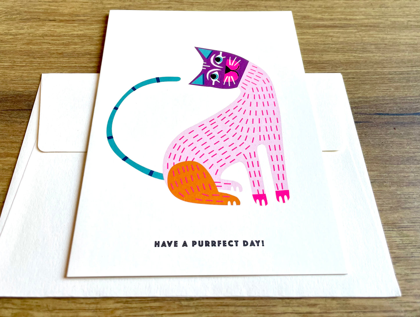 grusskarte katze purrfect day