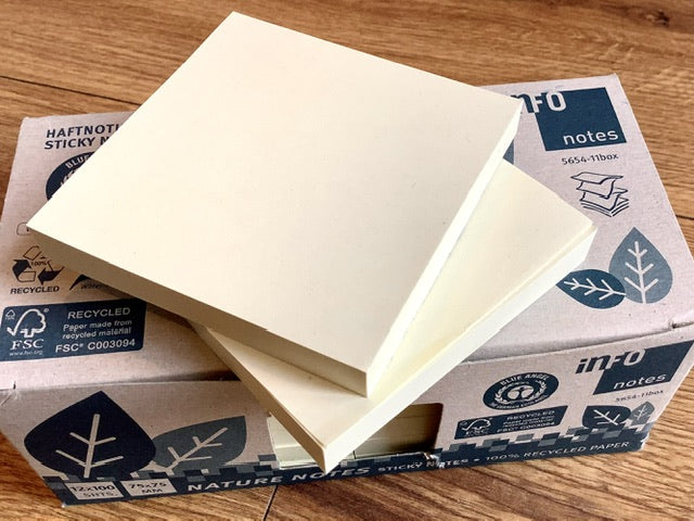 Haftnotizen 75x75mm gelb 12 Blöcke - Polly Paper - Umweltfreundliche Schreibwaren