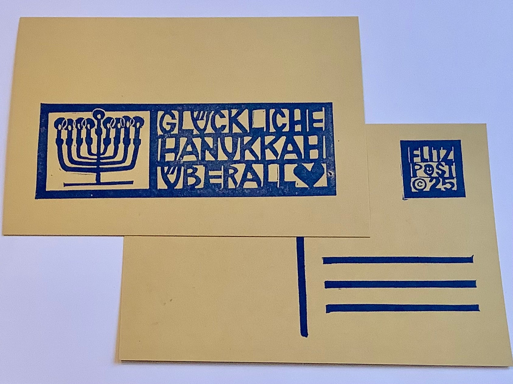 Postkarte Hannukkah (Flitzpost) - Polly Paper - Umweltfreundliche Schreibwaren