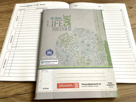 Aufgabenheft A5 48Bl Brunnen Recycling - Polly Paper - Umweltfreundliche Schreibwaren