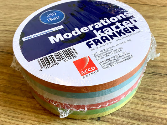 Moderationspapier rund 19,5cm 250Blatt 6 Farben (Franken)