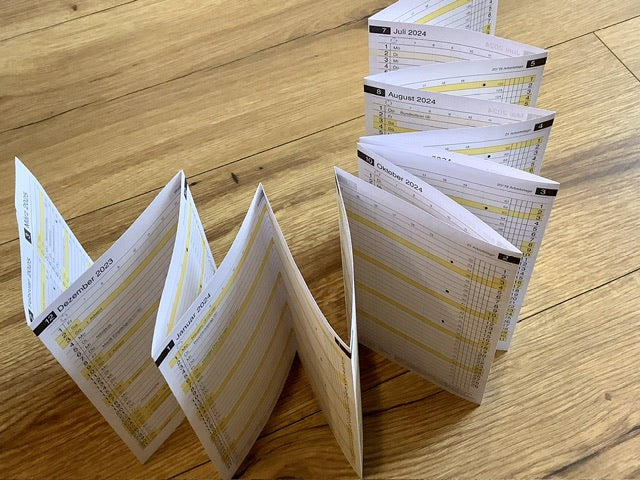 Monatsplaner d 15 Kalendereinlage mini Leporello 2026 - Polly Paper - Umweltfreundliche Schreibwaren