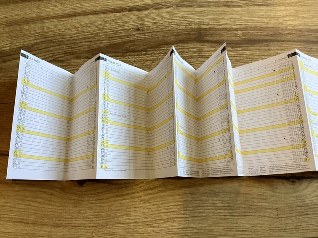 Monatsplaner d 15 Kalendereinlage mini Leporello 2026 - Polly Paper - Umweltfreundliche Schreibwaren