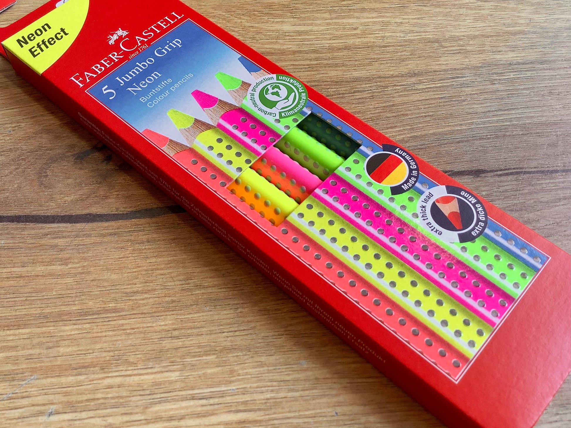 Buntstifte in 5 Neonfarben als Trockentextmarker geeignet von Faber-Castell bei Polly Paper, Schulbedarf in Berlin-Mitte