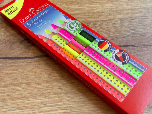 Buntstifte in 5 Neonfarben als Trockentextmarker geeignet von Faber-Castell bei Polly Paper, Schulbedarf in Berlin-Mitte