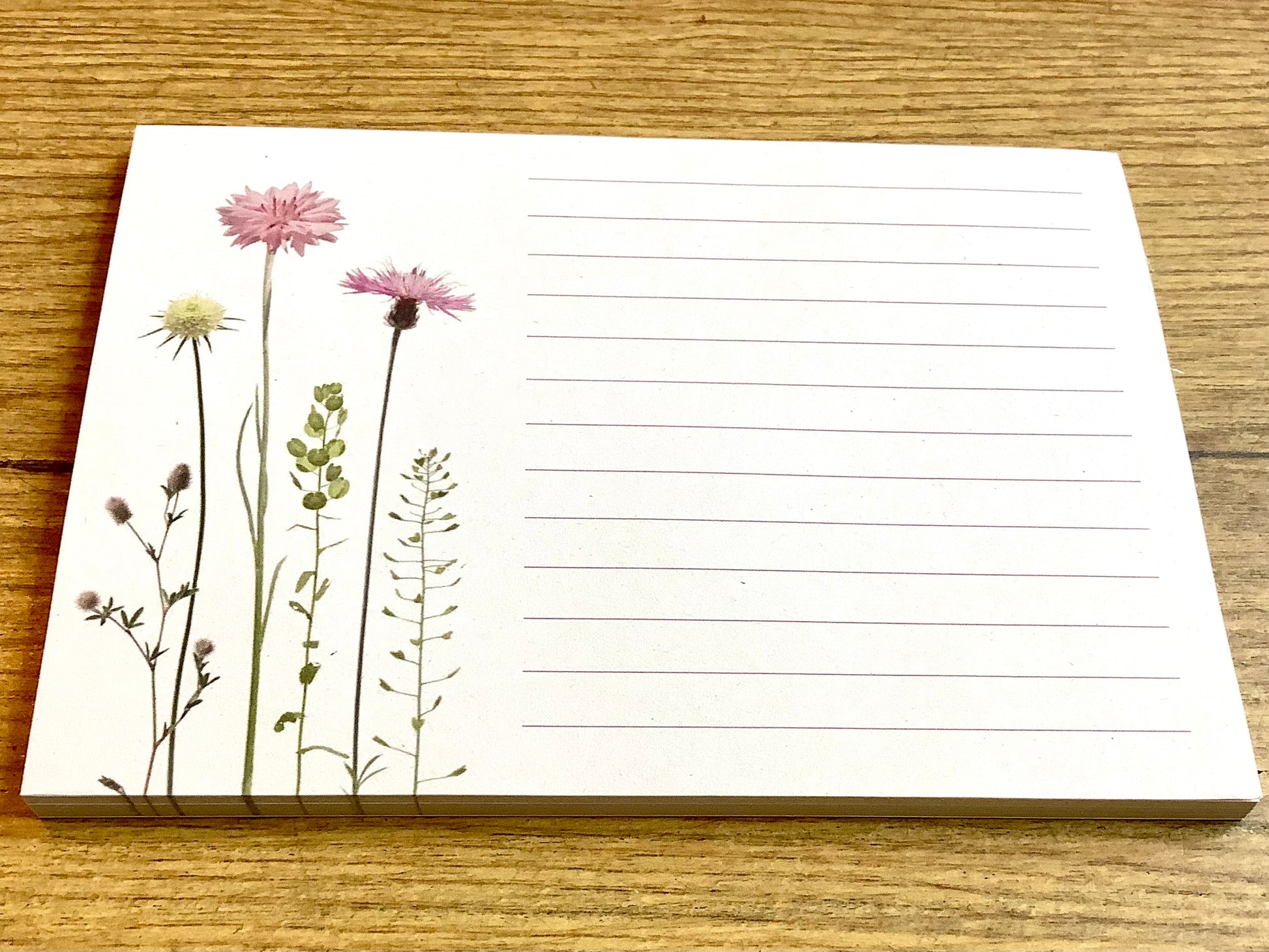 Notizblock A6 "Flockenblume" liniert RC-Papier („Zwiebelblüher“) - Polly Paper - Umweltfreundliche Schreibwaren