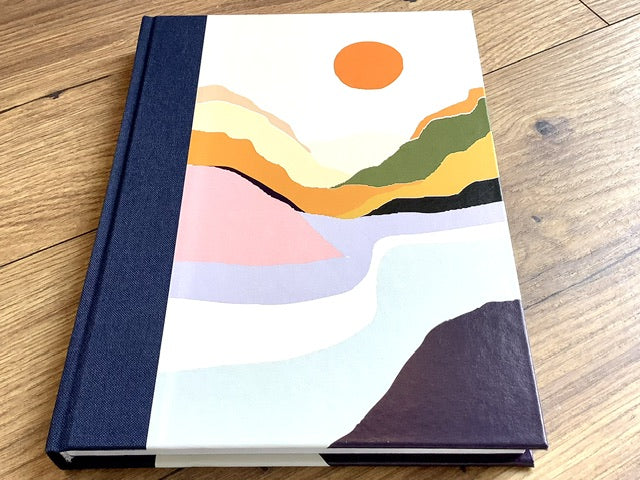 Skizzenbuch A5 Leinenrücken Berge 100g/qm Tagebuch - Polly Paper - Umweltfreundliche Schreibwaren