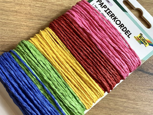 Papierkordel in 5 Farben 