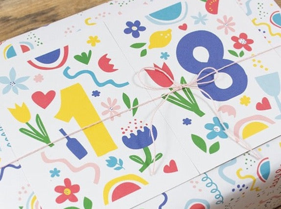Postkarte Zahlen 0-9 Bow & Hummingbird - Polly Paper - Umweltfreundliche Schreibwaren