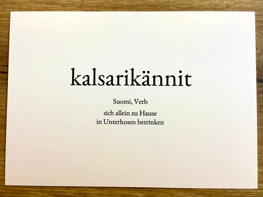 Postkarte "Kalsarikännit" (daniels cards)