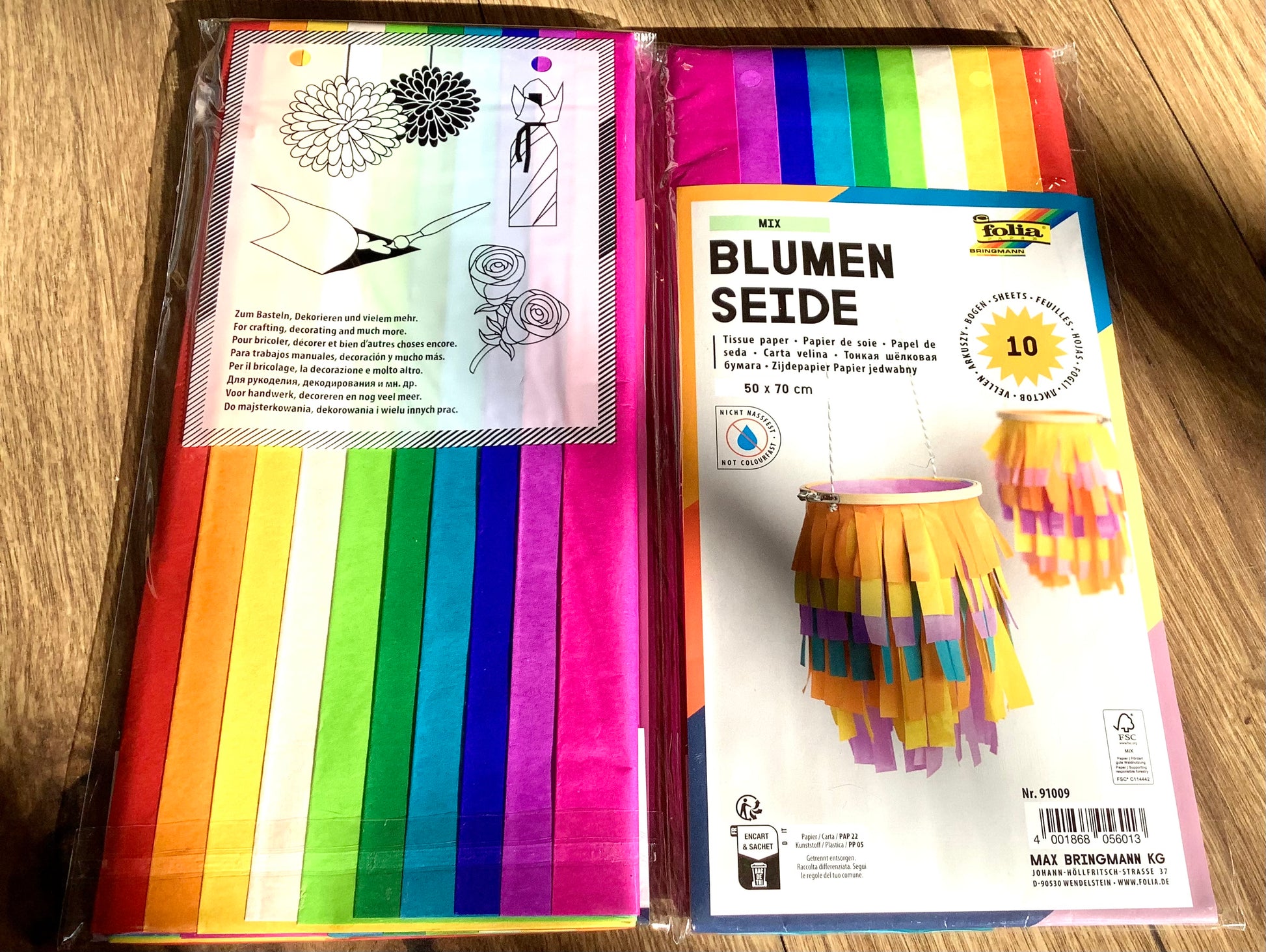 Seidenpapier bunt 10Bg 50x70 20g - Polly Paper - Umweltfreundliche Schreibwaren