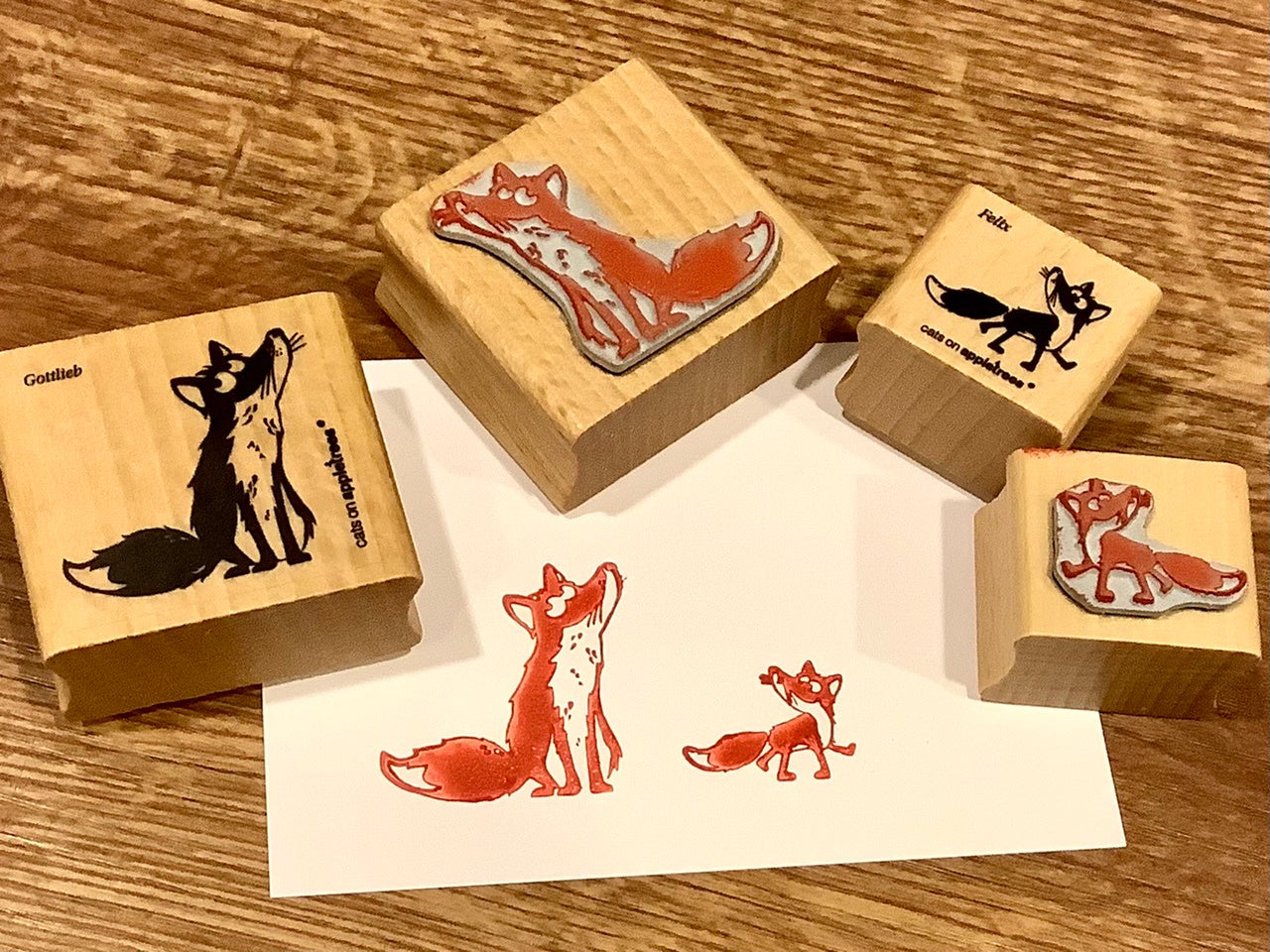 Stempel Fuchs Felix klein (Cats on appletrees)° - Polly Paper - Umweltfreundliche Schreibwaren