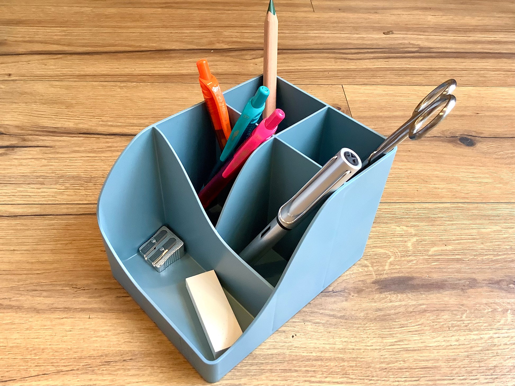 Stifteköcher Recyclingplastik Pen-wave graublau - Polly Paper - Umweltfreundliche Schreibwaren