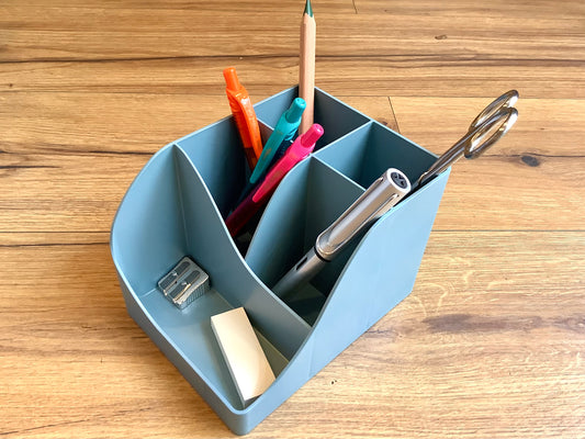 Stifteköcher Recyclingplastik Pen-wave graublau - Polly Paper - Umweltfreundliche Schreibwaren