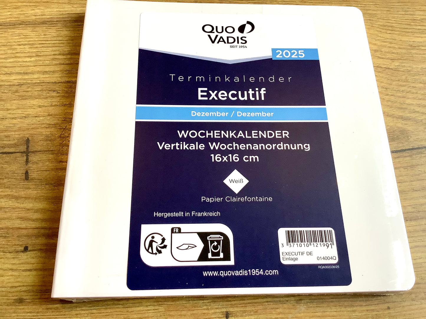 Wochenkalender Executif Einlage 16x16cm 2025 (!)