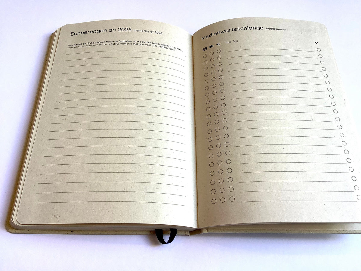 Wochenkalender A5 matabooks Graspapier vegan 2027