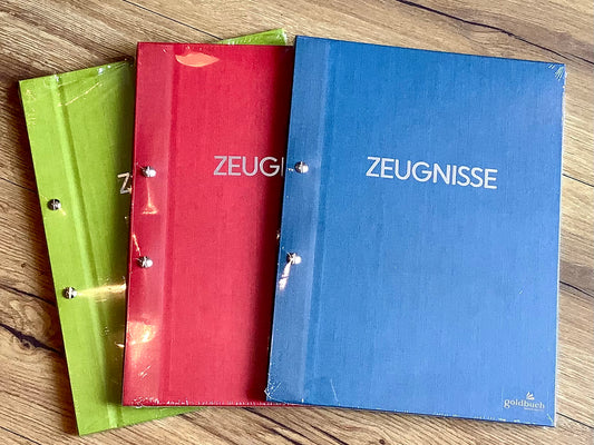 Zeugnismappen Schraubmappen von Goldbuch - erhältlich bei Polly Paper in Berlin-Mitte