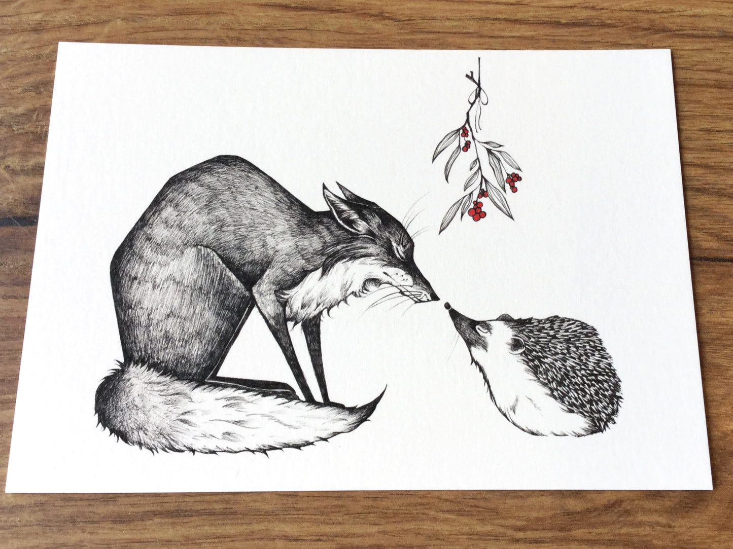 Postkarte Fuchs & Igel Bambus Ligarti