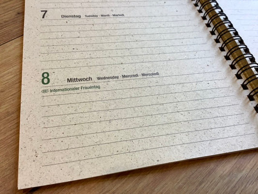 Wochenkalender Graspapier A5 2025 (!) Zettler 1W/2S