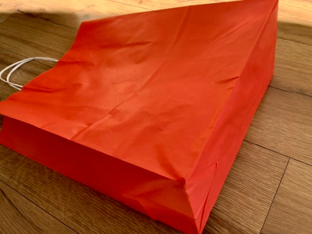 Papiertüte rot Kordelgriff 26x35x12cm - Polly Paper - Umweltfreundliche Schreibwaren