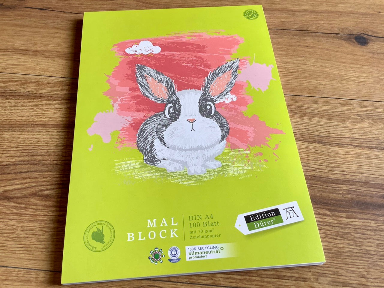 Malblock A4 100 Blatt 70g Recyclingpapier - Polly Paper - Umweltfreundliche Schreibwaren